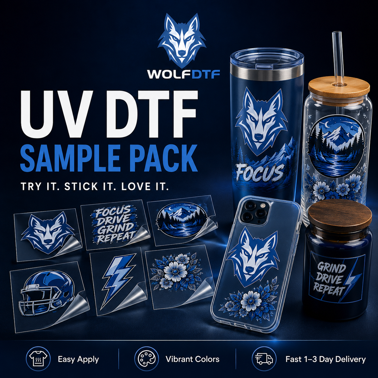 DTF Transfers & UV DTF 3D Stickers Pack
